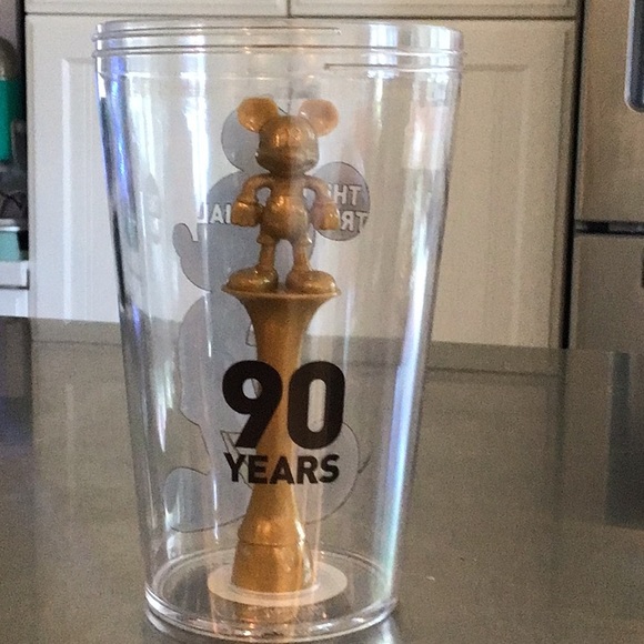 Mickey Mouse 90 year anniversary clear tumbler, never used. - Picture 1 of 4